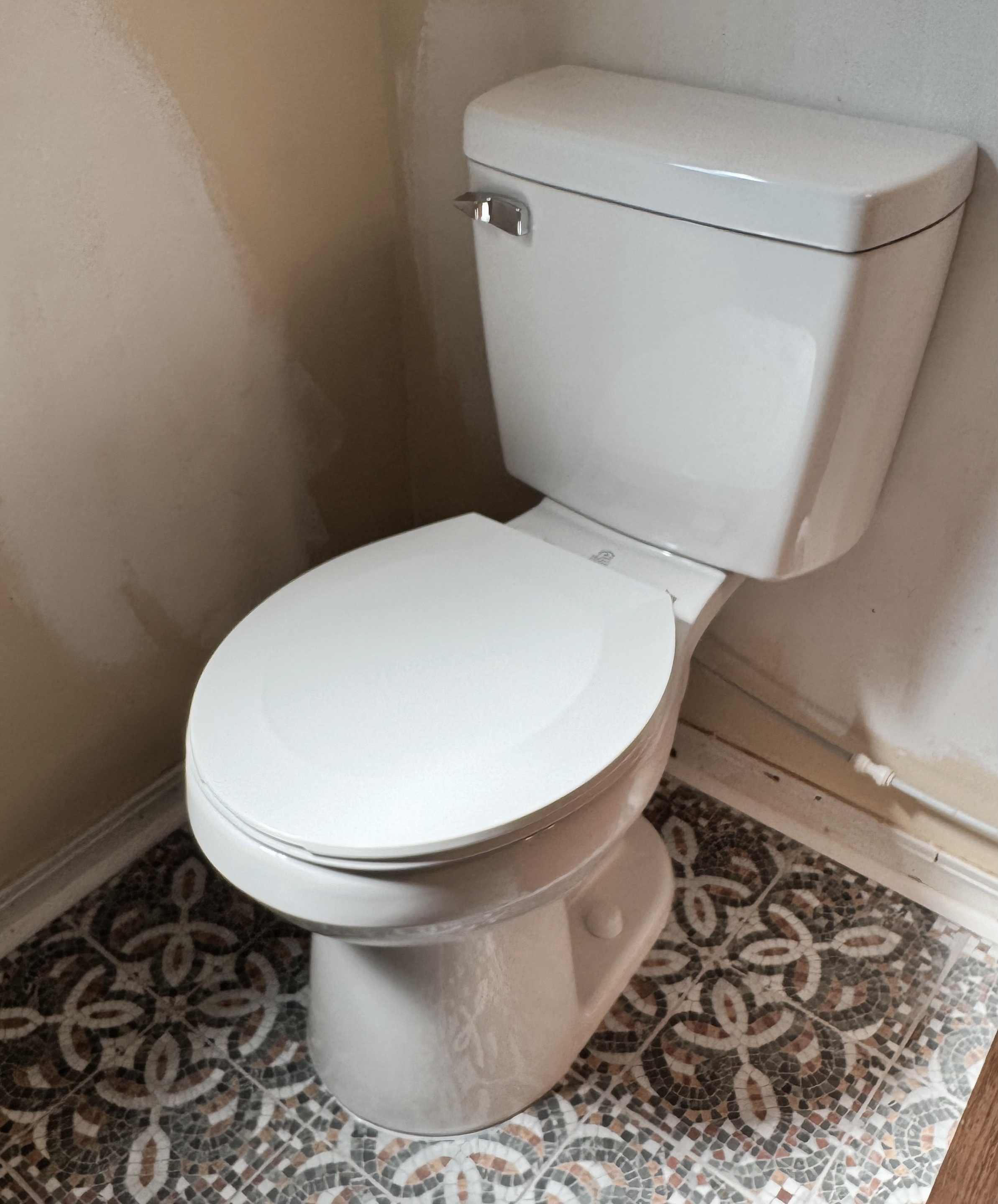 Toilet install after