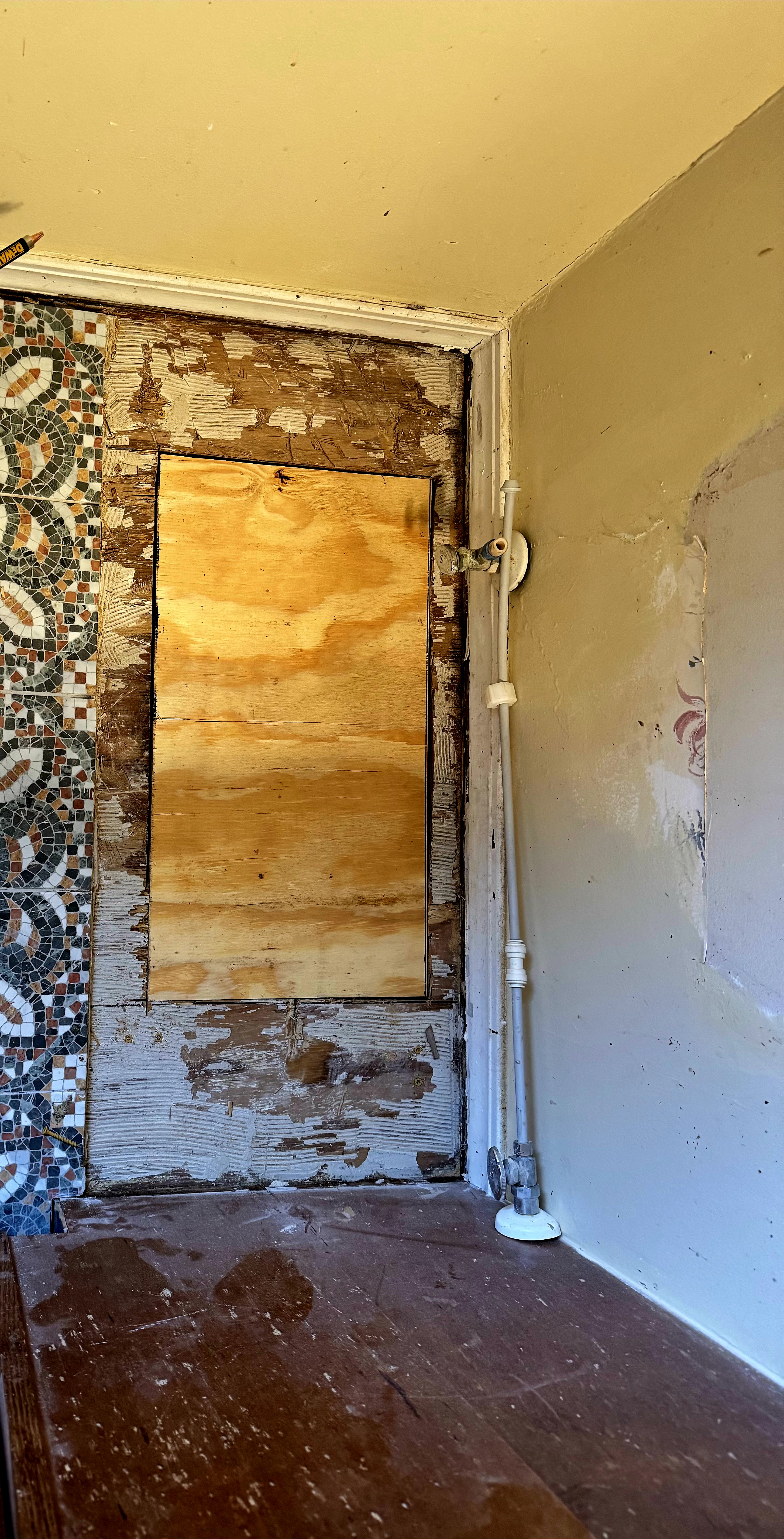 Toilet install before